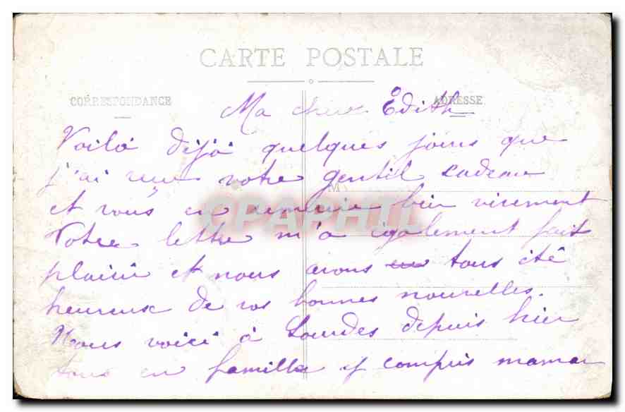 CPA Les Pyrenees Lourdes La Basilique vue du Chateau Fort  — Verso