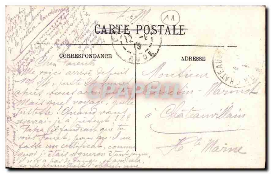 CPA Carcassonne Cite La Tour Cahuzac et la Tour de l'Eveque  — Rückseite