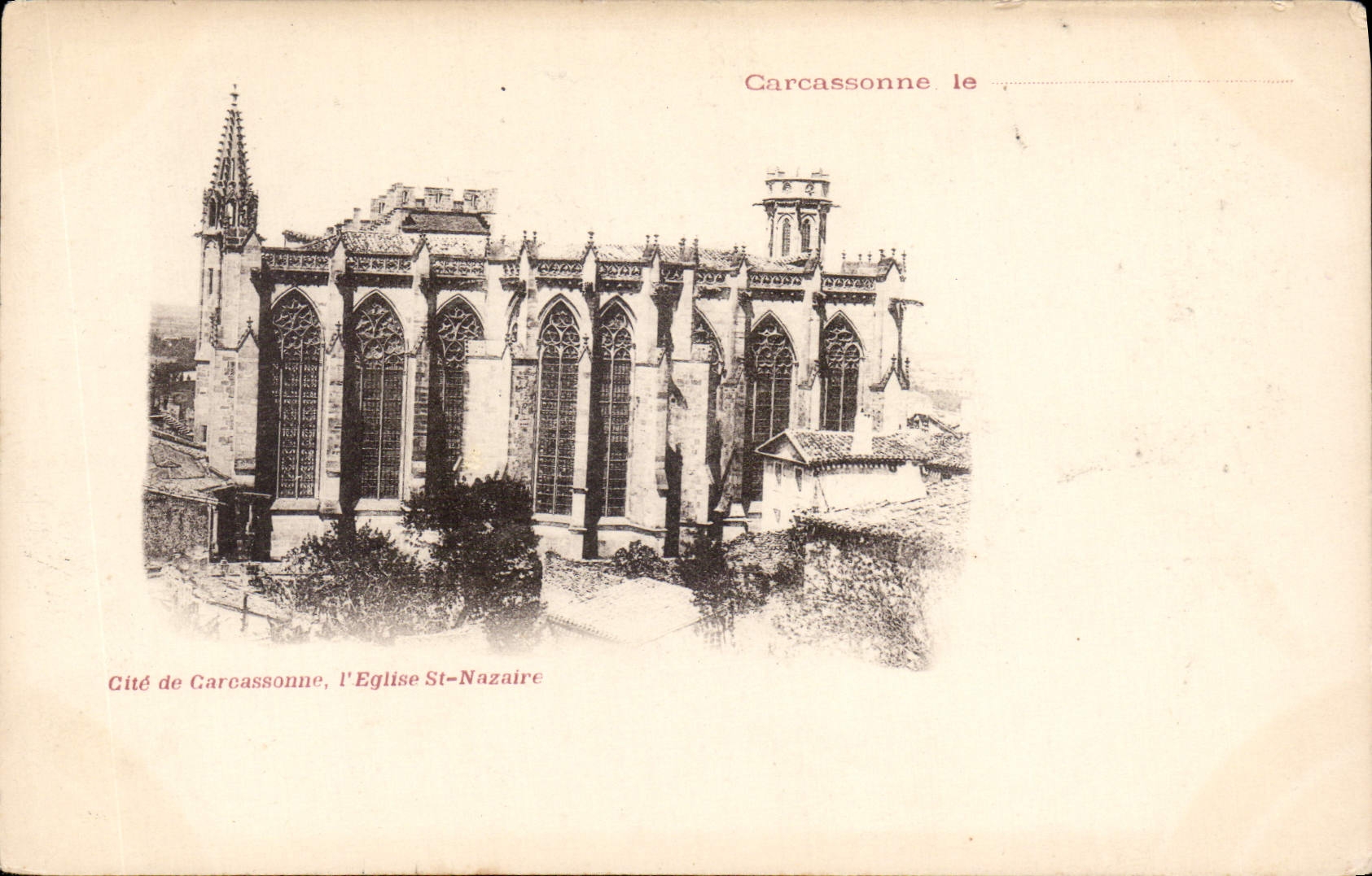 CPA Carcassonne Cite de Carcassonne l'Eglise St Nazaire 