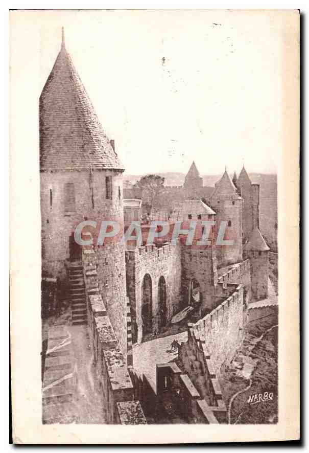 CPA Cite de Carcassonne Ensenble de la Porte Narbonnaise 