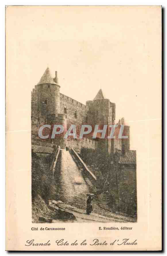 CPA Cite de Carcassonne Grande Cite de la Porte d'Aude 