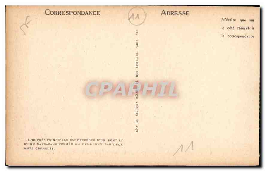 CPA Carcassonne Entree du Chateau et la Tour du Major  — Verso