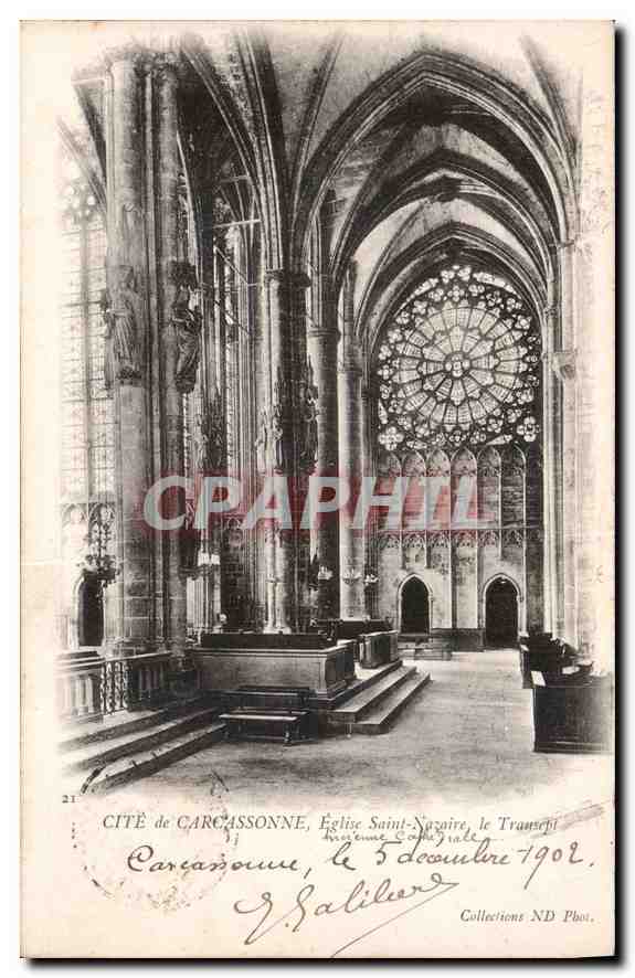 CPA Cite de Carcassonne Eglise Saint Nazaire le Transept 