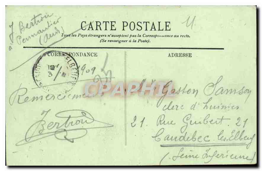 CPA Carcassonne Cite La Tour Visigothe  — Verso