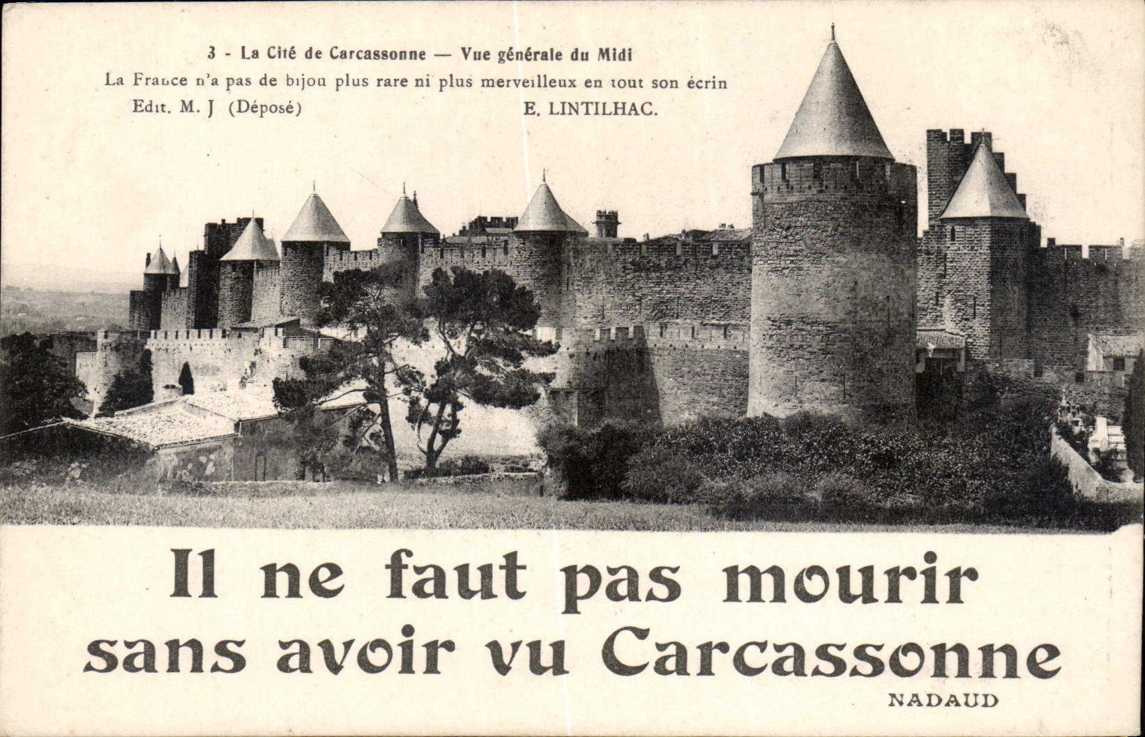CPA La Cite de Carcassonne vue generale du Midi 