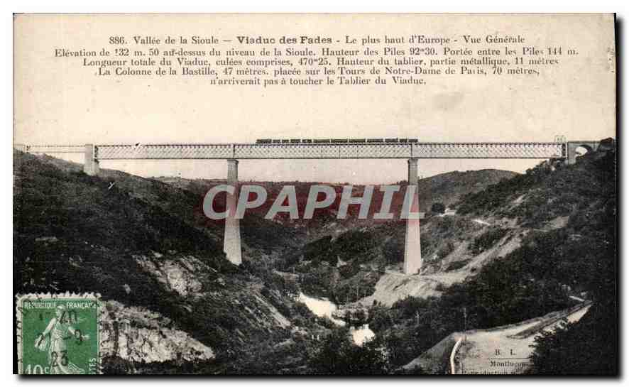 Vallée de la Sioule — Viaduc des Fades — Le plus haut d'Europe — Vue Générale