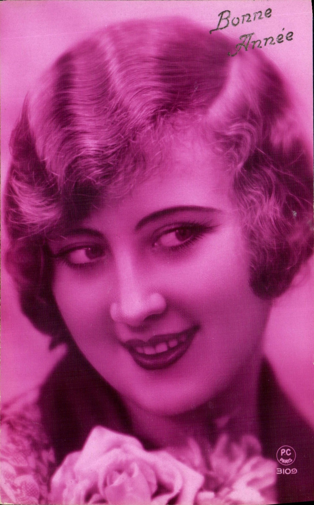 CPA Bonne Annee Femme