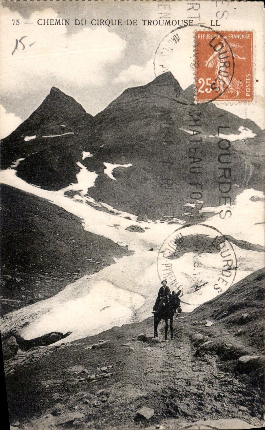 Chemin du Cirque de Troumouse — montagnes enneigées — éditeur anonyme, n°75