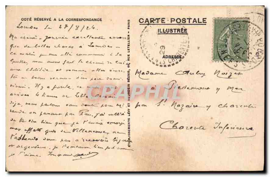 CPA Lourdes la Place de la Grotte et le Gave  — Verso