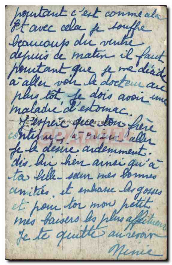 CPA Femme — Rückseite