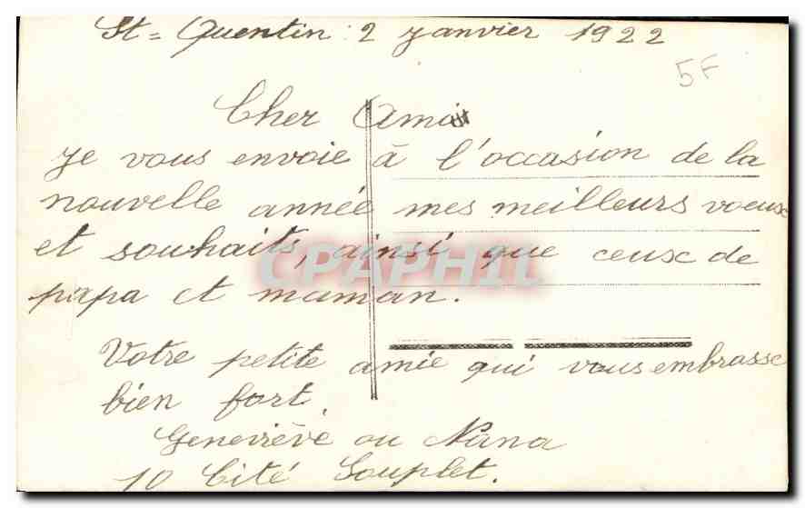 CPA Bonne annee Enfant — Verso