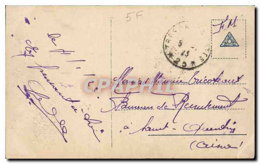 CPA Femme — Verso
