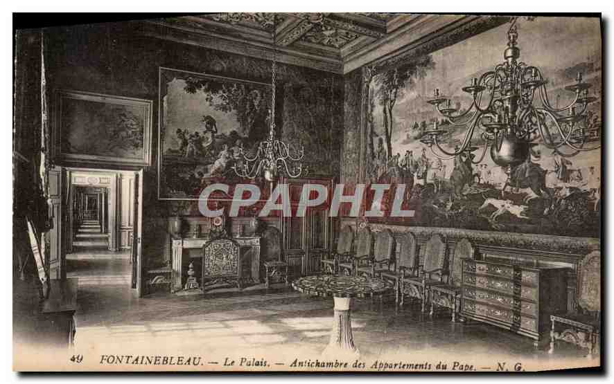 Fontainebleau — Het Paleis — Anteekamer van de Pauselijke Afspraken — N.G.