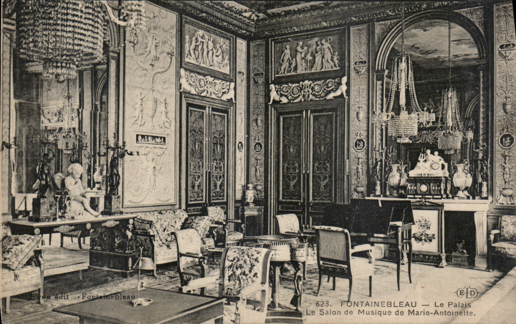 Der Musiksaal von Marie-Antoinette — Schloss Fontainebleau — Verlag E.D. n°623