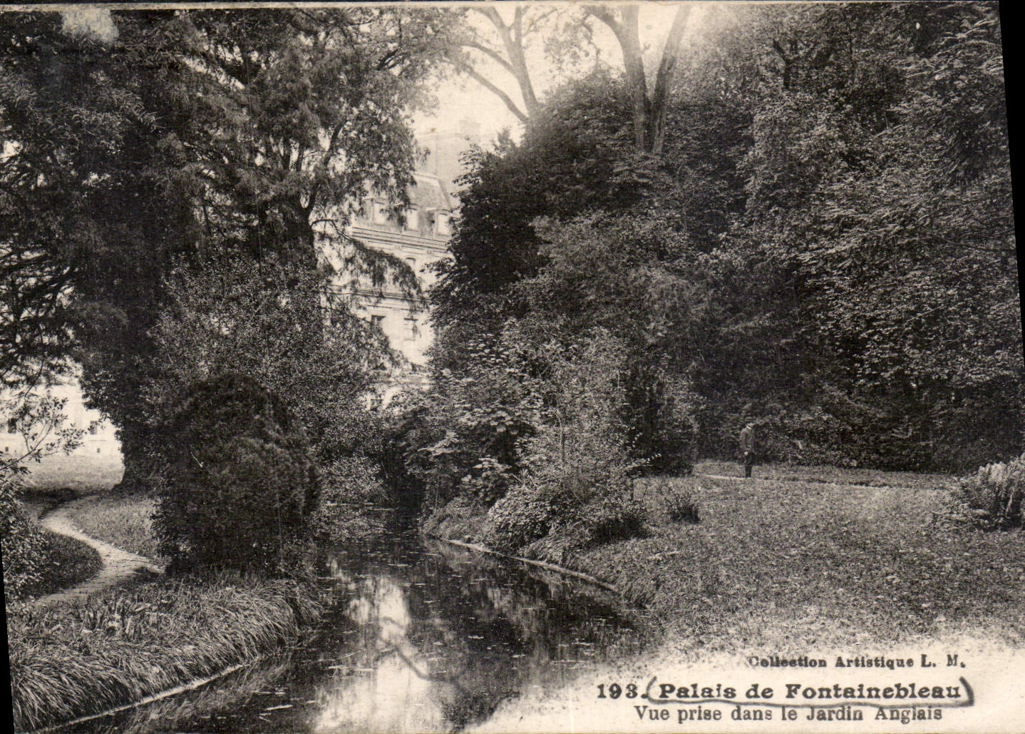 Palais de Fontainebleau — Vue prise dans le Jardin Anglais — Collection Artistique L. M., n° 193