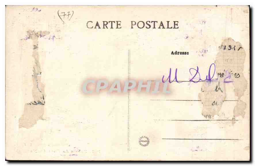 Palais de Fontainebleau — Vue prise dans le Jardin Anglais — Collection Artistique L. M., n° 193 — Verso
