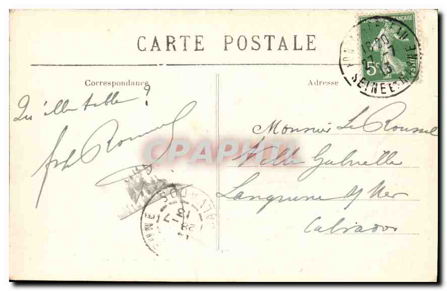 Palais de Fontainebleau — Galerie Henri II — Table dressée pour S.M. le Roi d'Espagne (8 Mai 1913) — Reverso