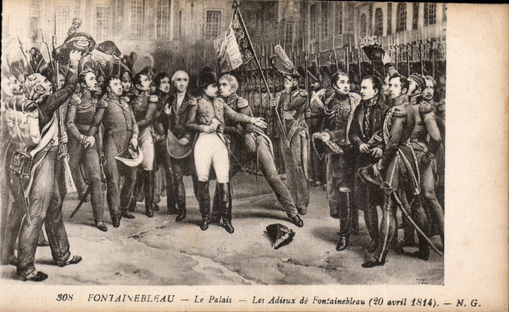Fontainebleau — Le Palais — Les Adieux de Fontainebleau (20 avril 1814) — N.G.