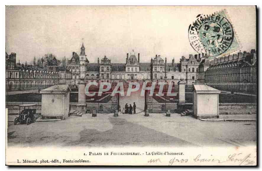 Schloss Fontainebleau — Das Ehrentor — L. Ménard, Fotoverlag, Fontainebleau