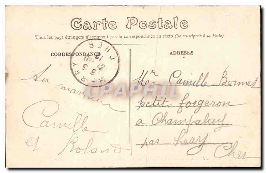 CPA Bourges Cathedrale Portail Central la Resurection et le Jugement Dernier  — Verso