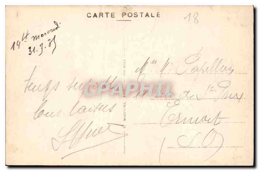 Bourges - La Cathédrale, vue prise du Jardin de l'Hôtel de Ville — E.M. n°204 — Rückseite