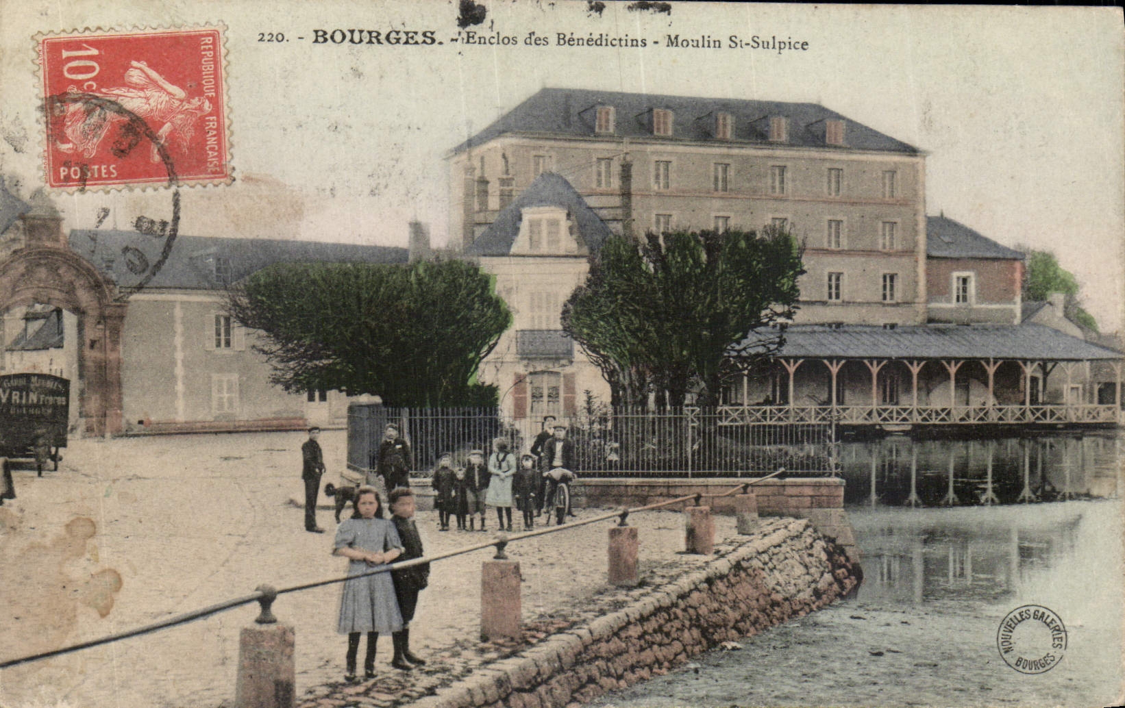 Bourges - Enclos des Bénédictins - Moulin St-Sulpice — N°220, éditeur Nouvelles Galeries, Bourges