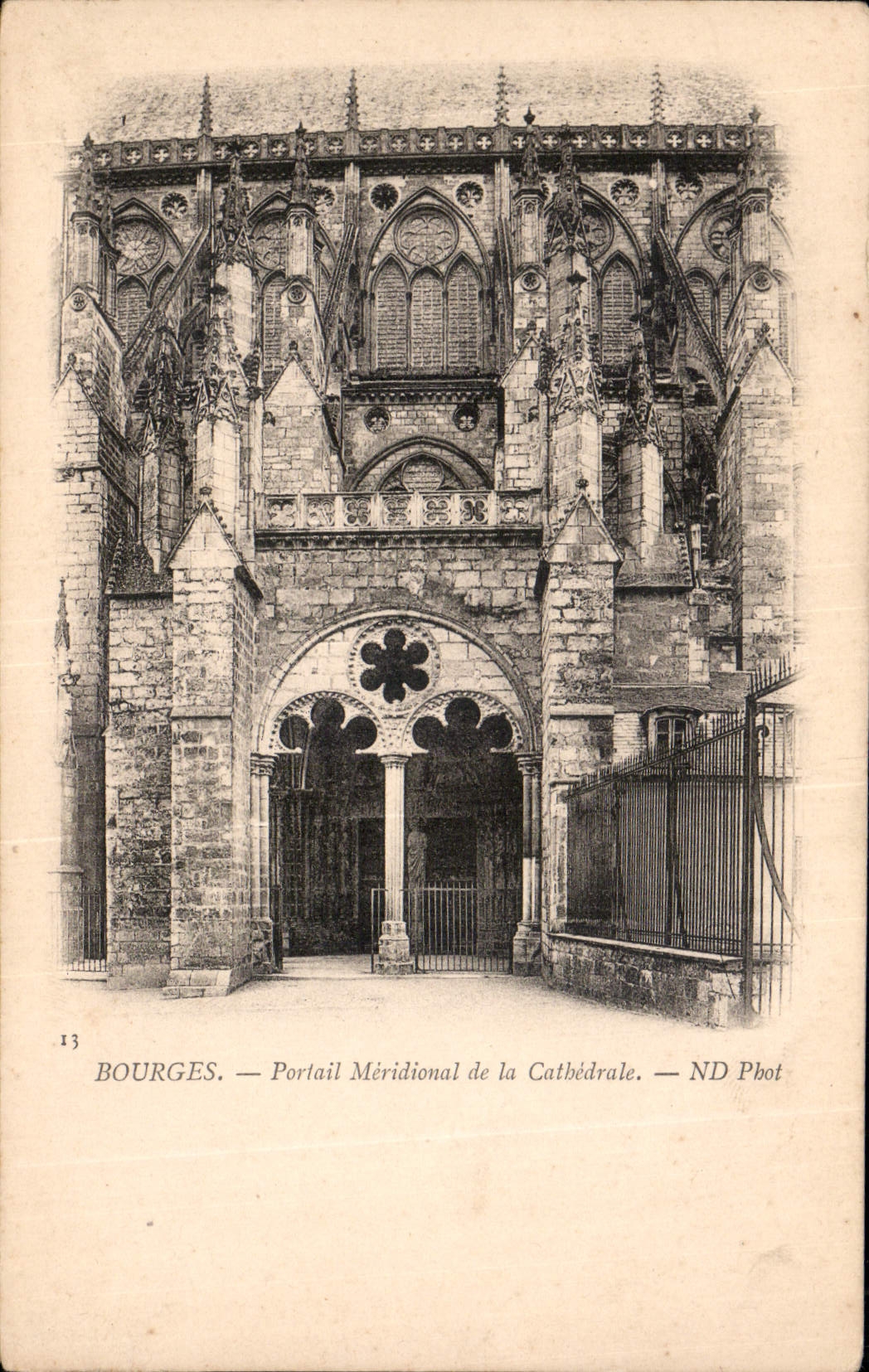 CPA Bourges Portail Meridional de la Cathedrale 