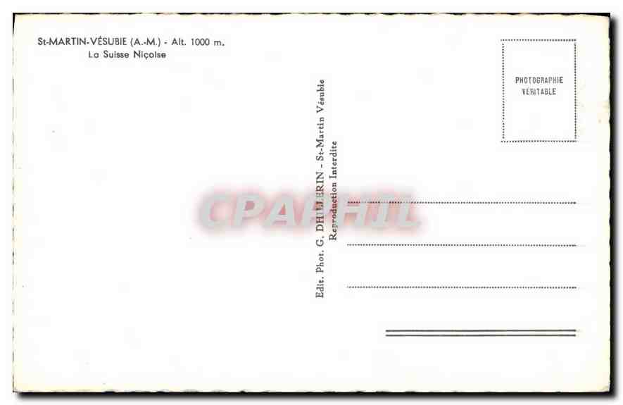 St-Martin-Vésubie — Dorf eingebettet in den Alpen-Maritimen — Edit. G. Dhuerin — Rückseite
