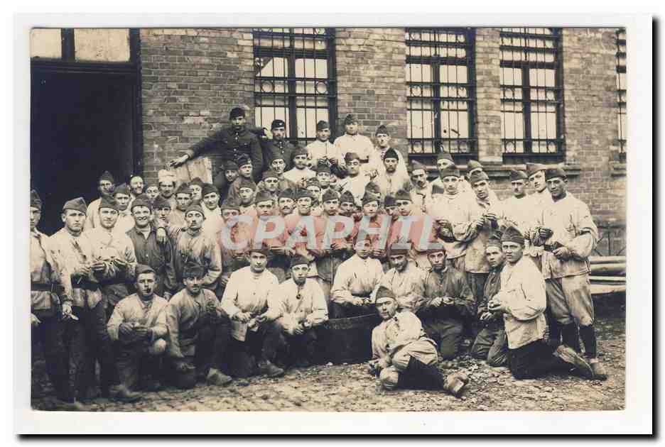 carte photo portrait groupe soldats chasseurs alpins ? animation TOP CPA