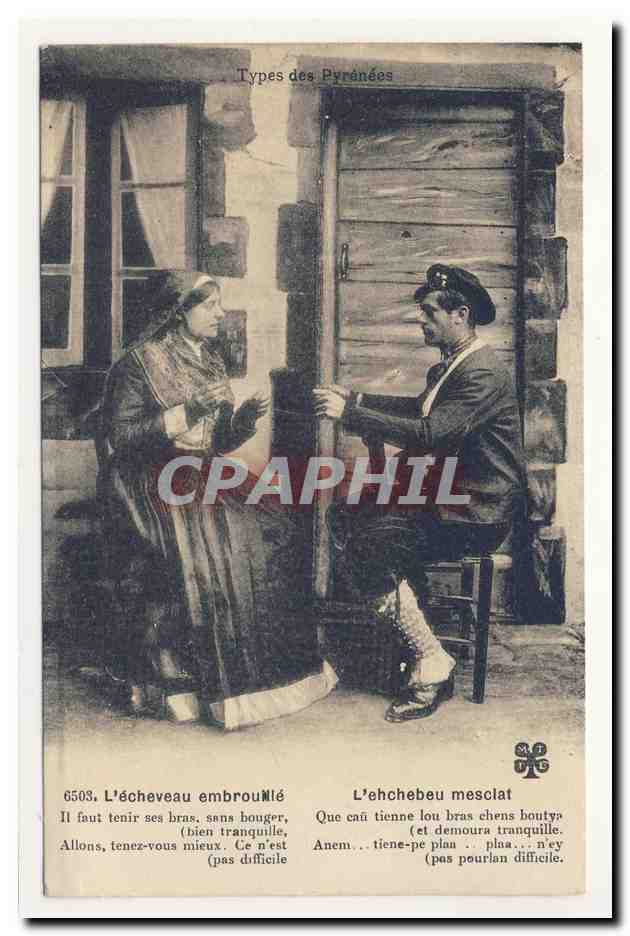 Folklore type des Pyrenees l'echeveau embrouille Animation TOP CPA
