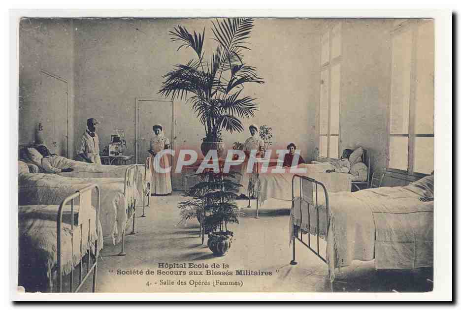 Croix Rouge hopital ecole de la societe de secours aux blesses militaires salle des operes red cross hospital TOP CPA