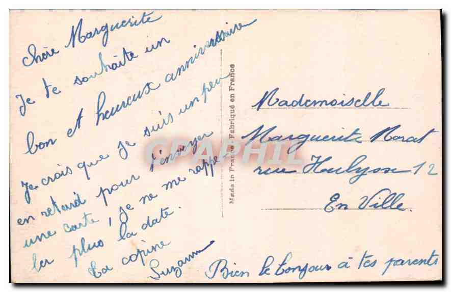 CPA Femme — Verso