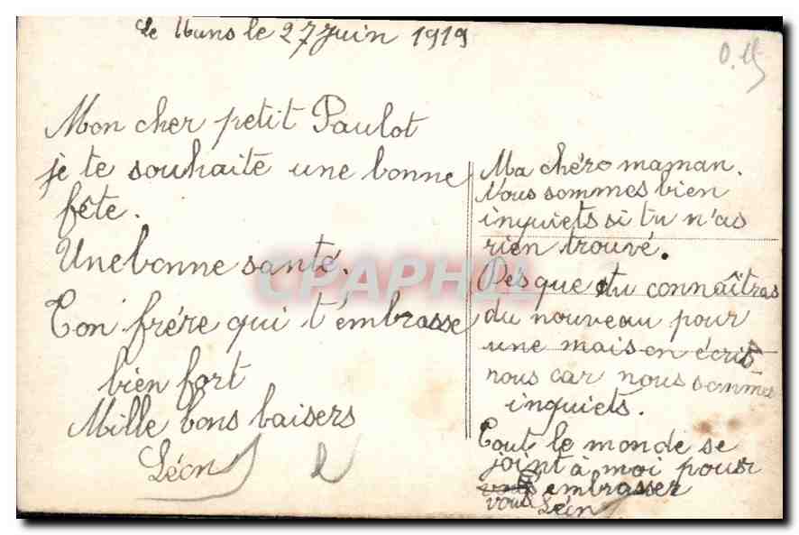 CPA Enfant — Verso