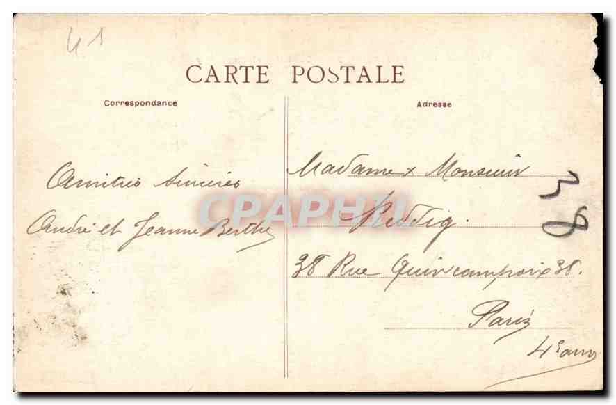 CPA Blois Vue generale prise Quai Henri Chavigny  — Verso