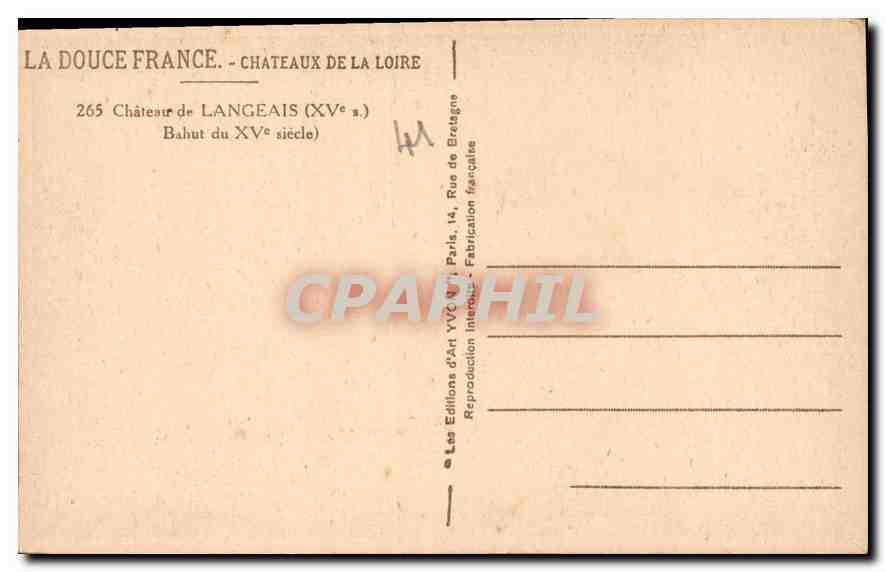 CPA Chateaux de la Loire Chateau de Langeais XV S Bahut du XV siecle  — Verso