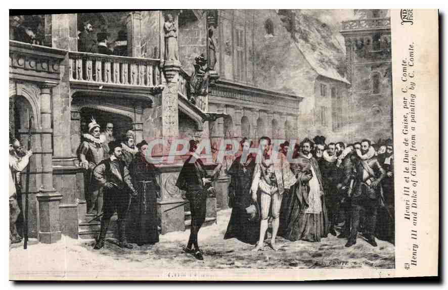 CPA Henri III et le Duc de Guise Par C Comte 