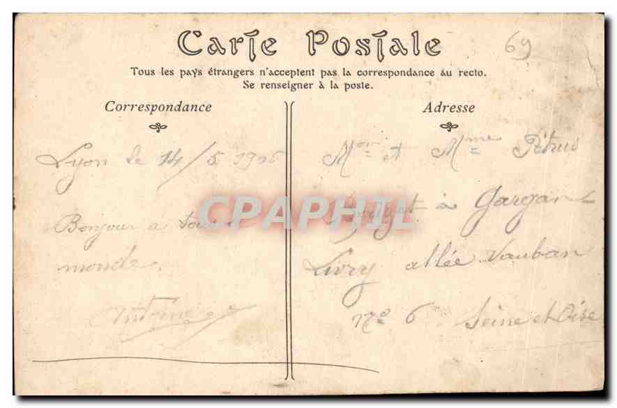 CPA L'Ile Barbe et Saint Rambert Lyon — Verso