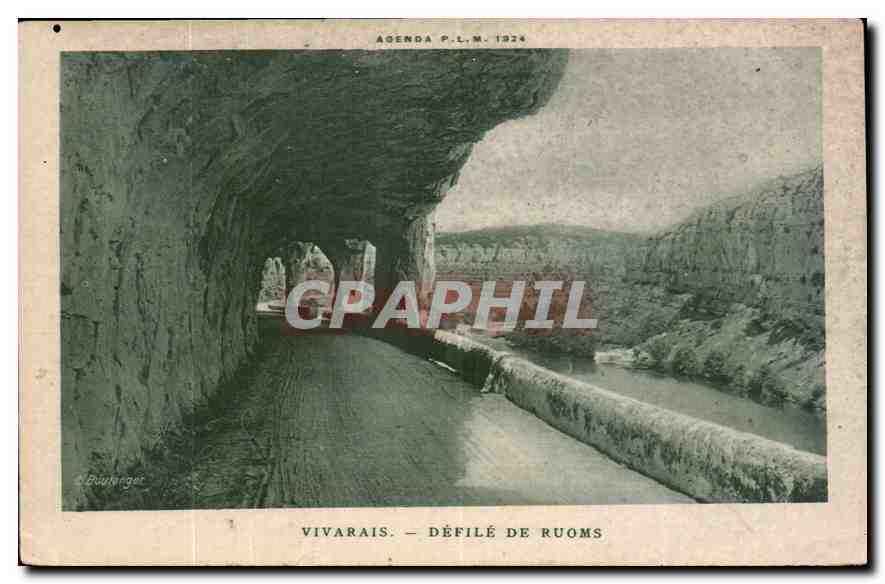 CPA Vivarais Defile de Ruoms Agenda PLN 1924 