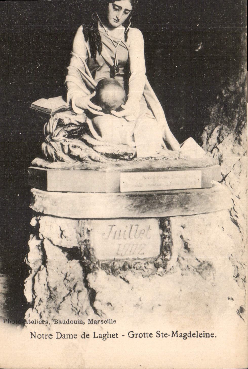 CPA Notre Dame de Laghet Grotte Ste Magdeleine 