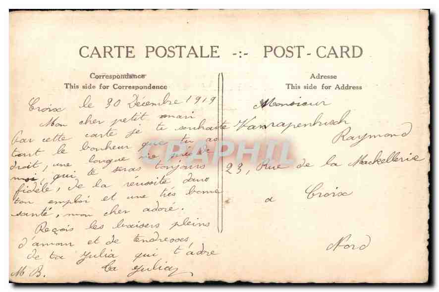 CPA Bonne Annee Femme — Rückseite
