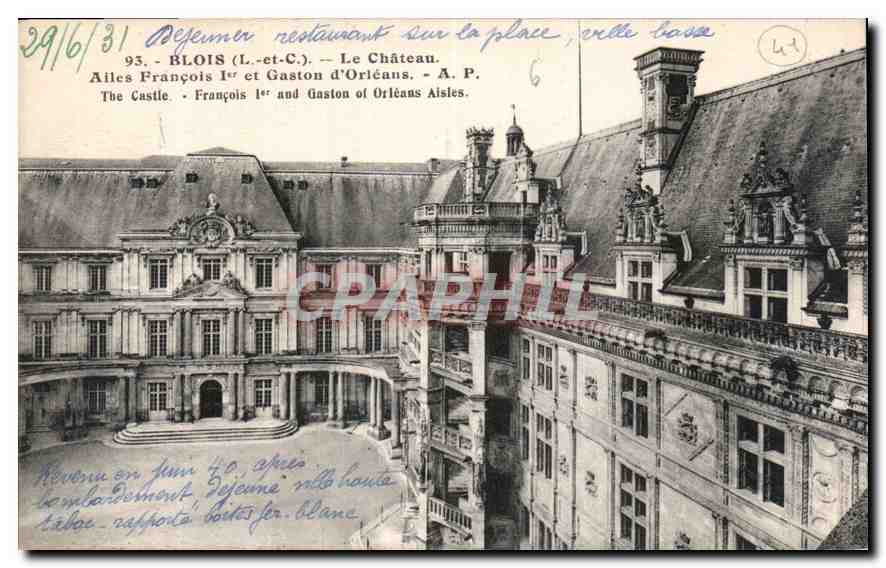 CPA Blois L et C le Chateau Ailes Francois Ier et Gaston d'Orleans 