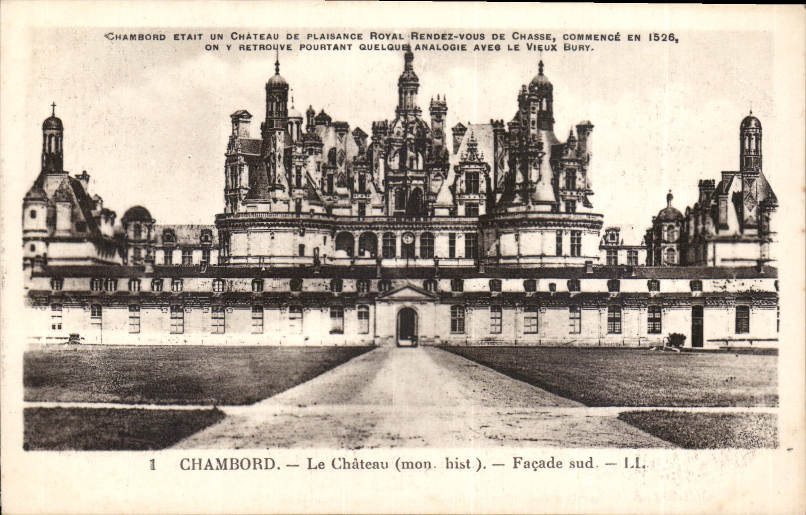 Chambord — Le Château (mon. hist.) — Façade sud — I.I.