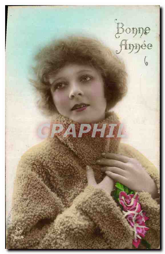 CPA Bonne Annee Femme