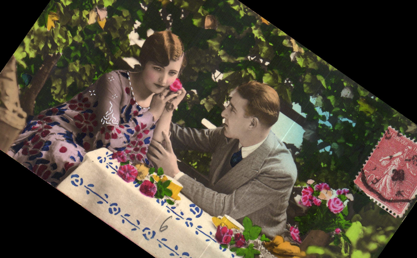Proposition de mariage sous les vignes — éditeur non identifié, n° de série non visible