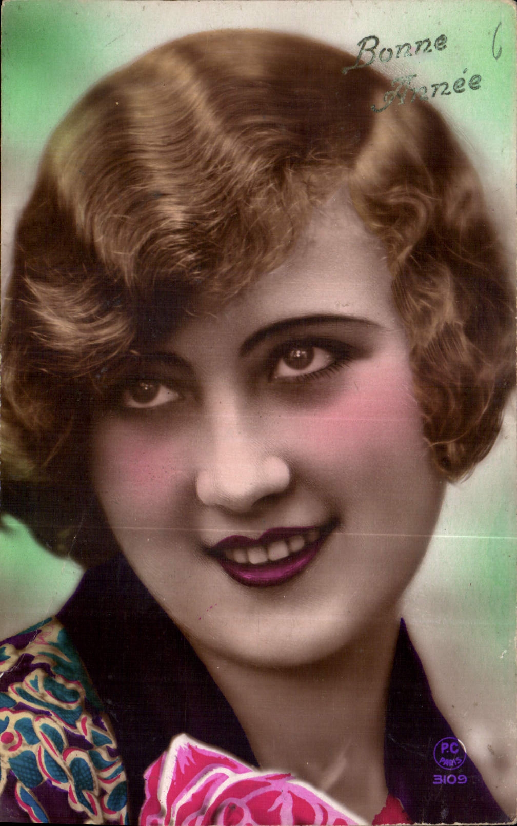 CPA Bonne Annee Femme