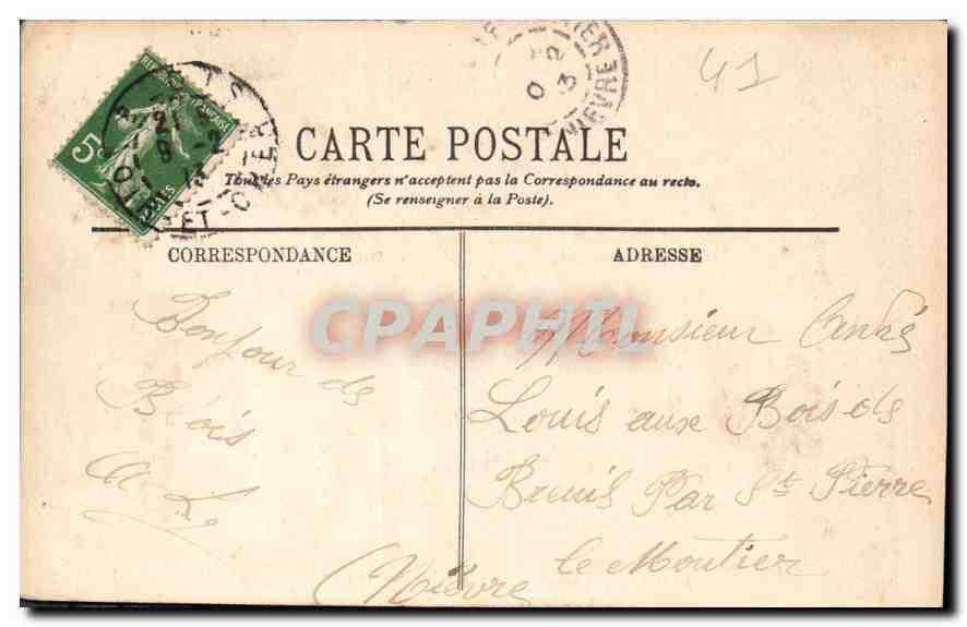 CPA Blois le Chateau l'Escalier Francois 1er  — Verso