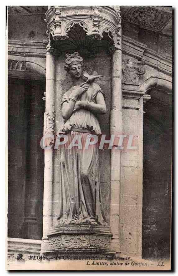 CPA Blois le Chateau Escalier Francois Ier L Amitie Statue de Goujon 