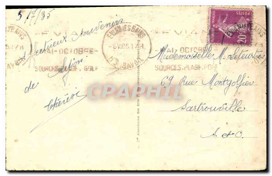 CPA Lyon Perspective des Ponts sur la Saone  — Verso