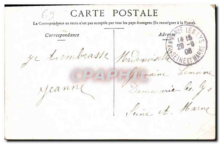CPA Lyon Pont d'Ainay et le Coteau de Fourvriere  — Verso