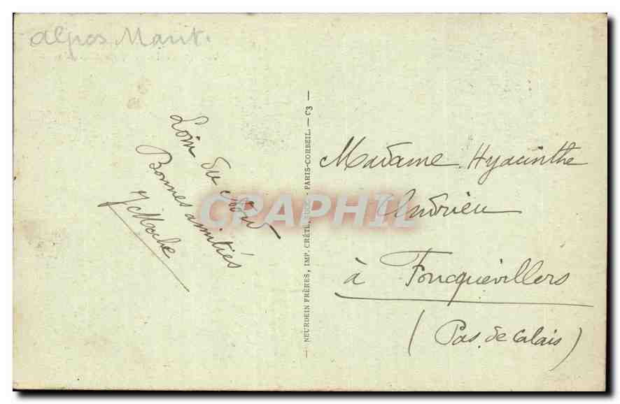 CPA Menton vue generale prise du Cap Martin  — Rückseite